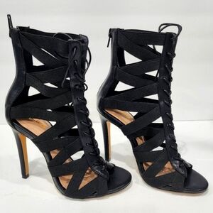 Aldo Black Gwayviel Lave Up Strappy Sandal Black Size 7